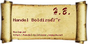 Handel Boldizsár névjegykártya
